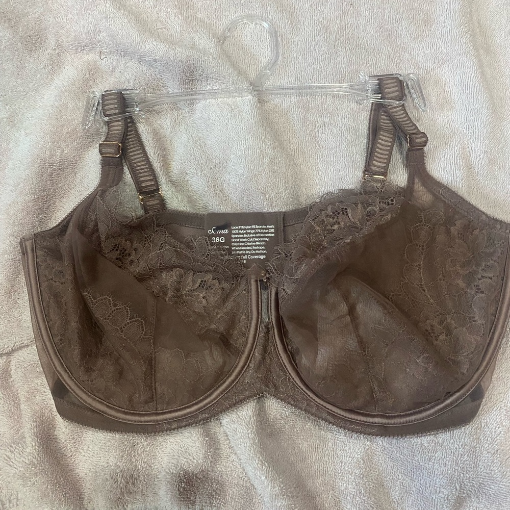 Soma Breath Taking Full Coverage Underwire bra - 36G in tan lace